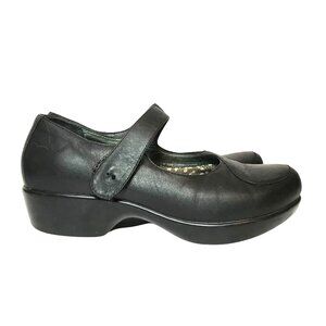Dansko Black Leather Wedge Mary Jane Womens Shoes Size 8.5-9/39
